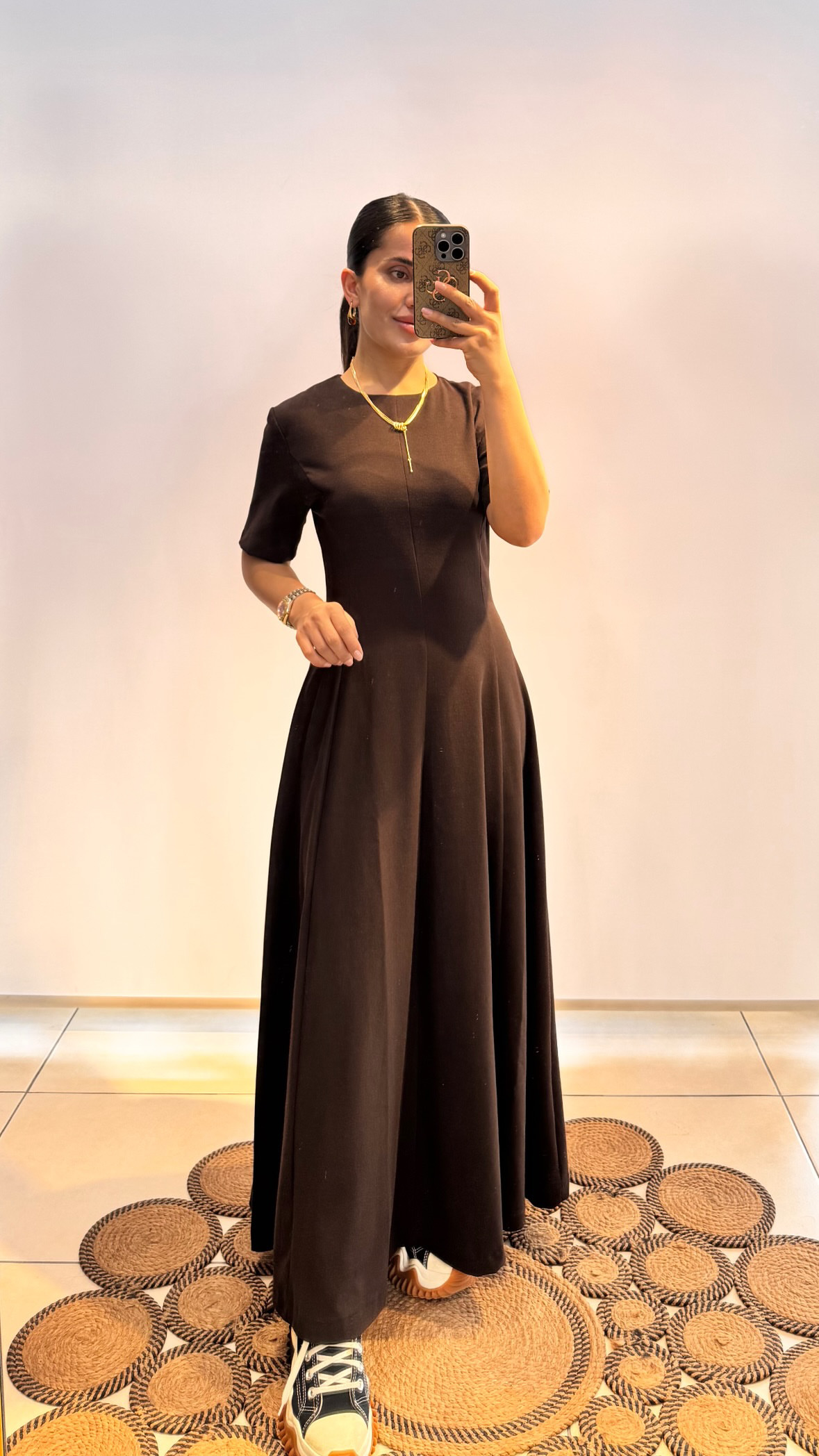 Acı Kahve Midi Beleden Korseli Elbise 