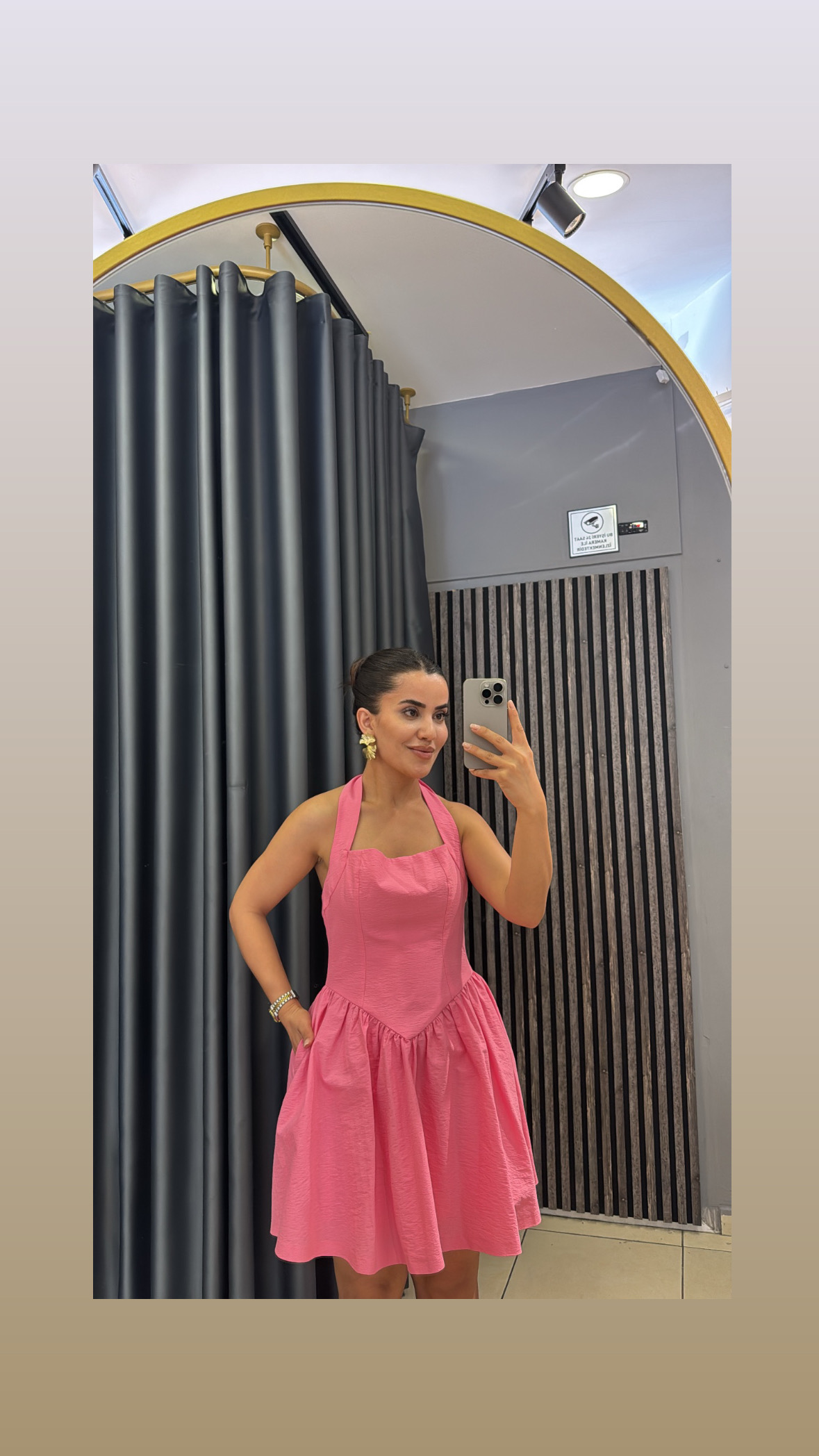 Volanlı Pembe Mini Elbise 