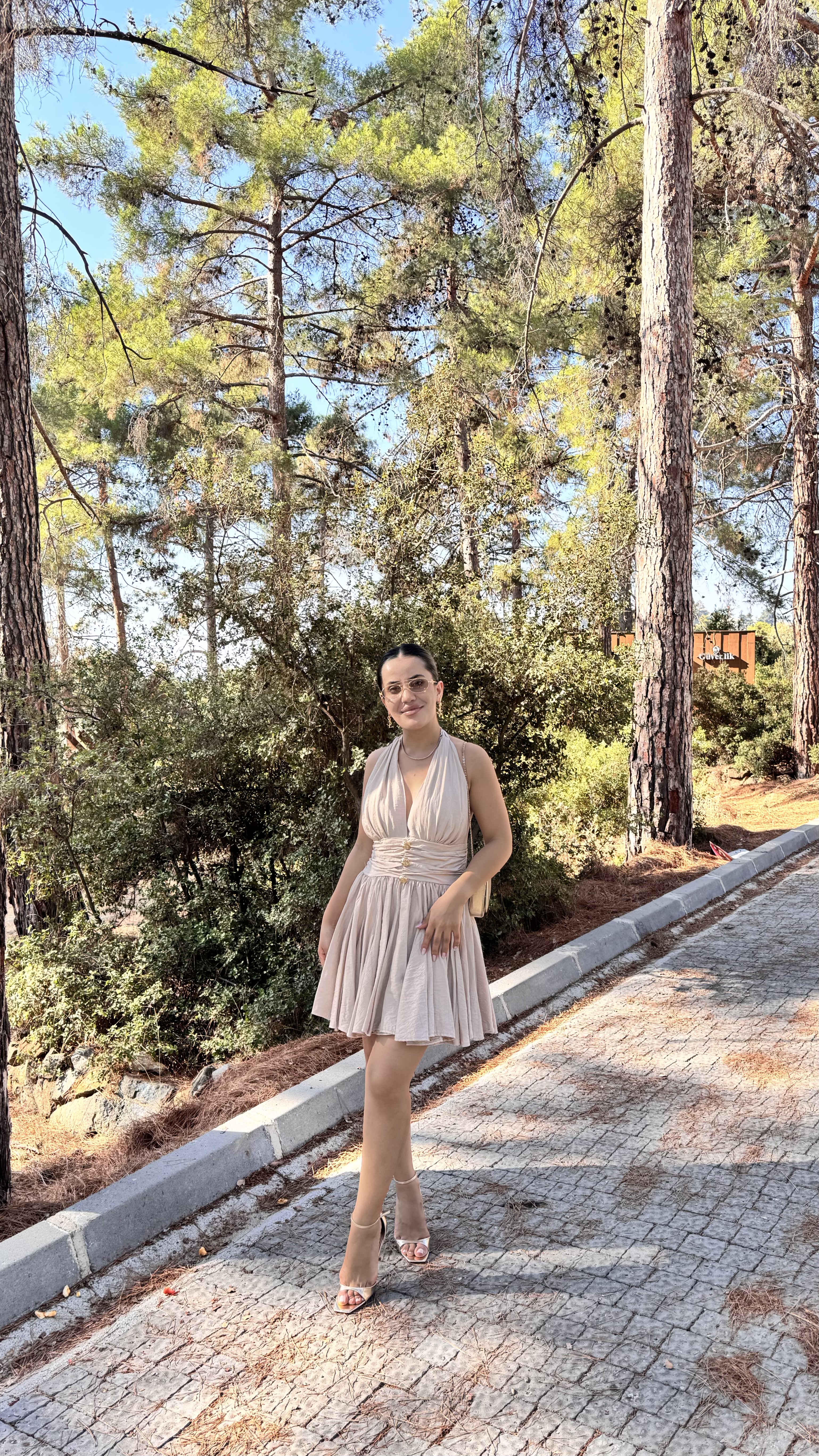 Vizyon Mini Gold Düğmeli Elbise 