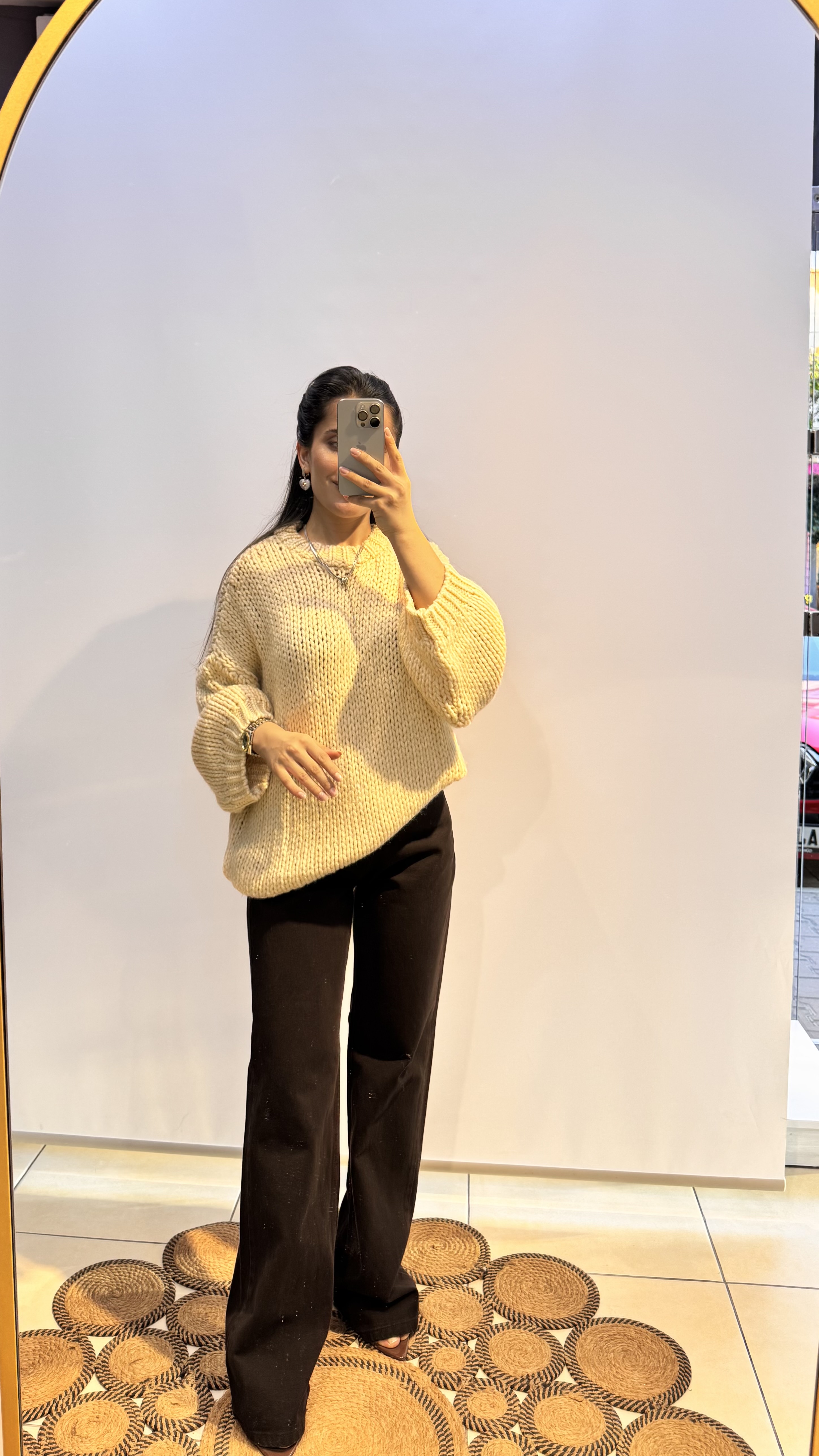 Acı Kahve Yüksek Bel Palazzo Jean