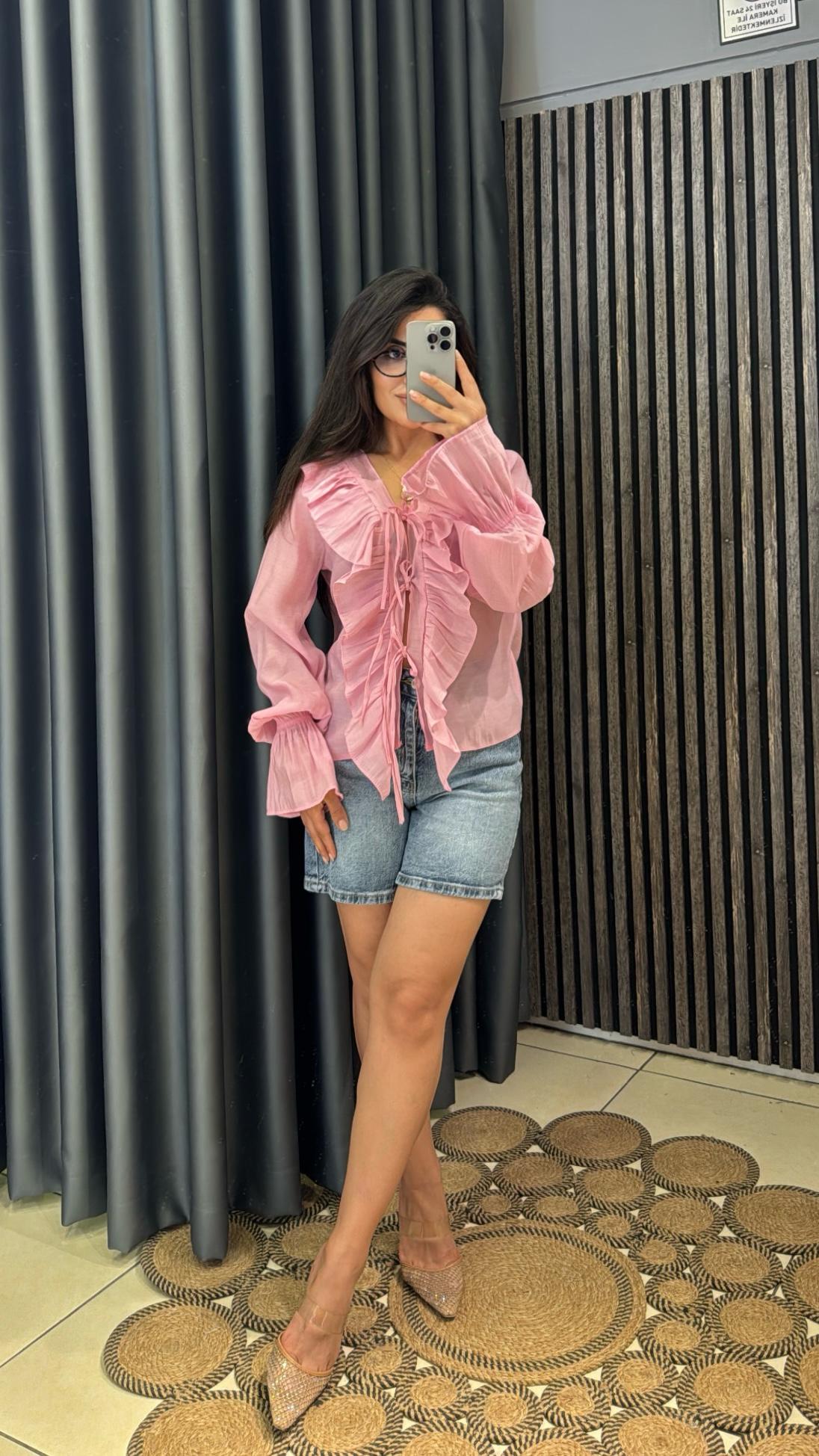 Pembe Lilyana Gömlek